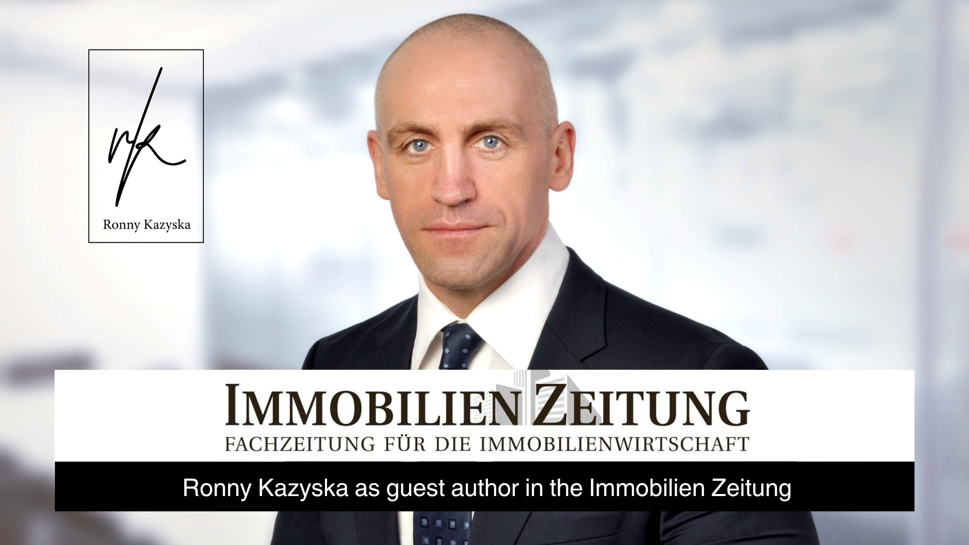 Ronny Kazyska as author of a market commentary in Immobilien Zeitung on the residential investment market